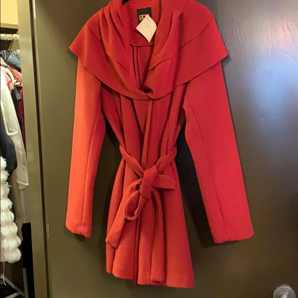 Population wrap coat with belt. Size S wool blend.